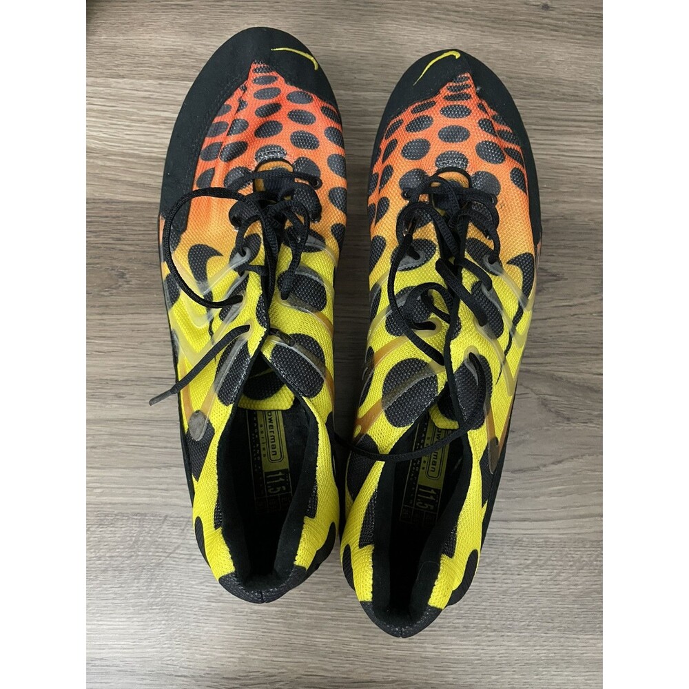 Nike Spotted spikes  running sprinting shoes  yellow orange track field 11.5